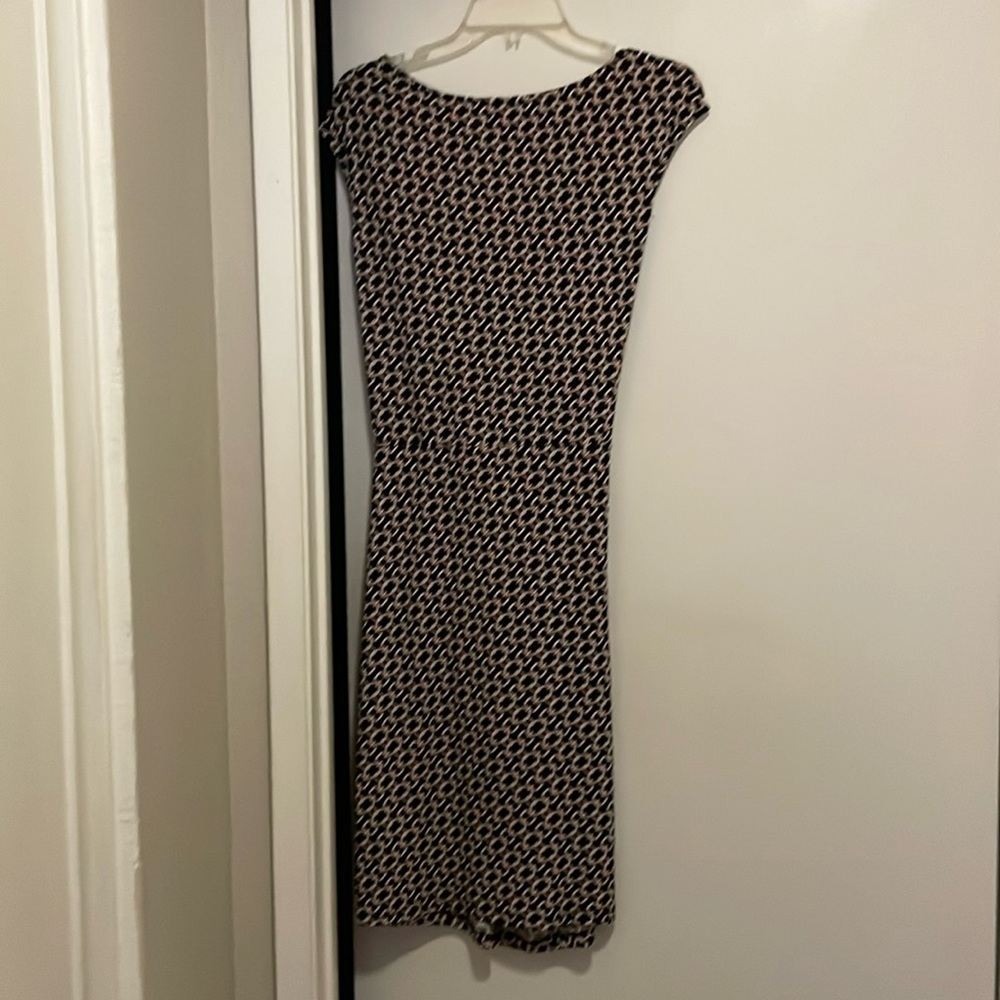 Black and Gold Patterned dress that ties in the back